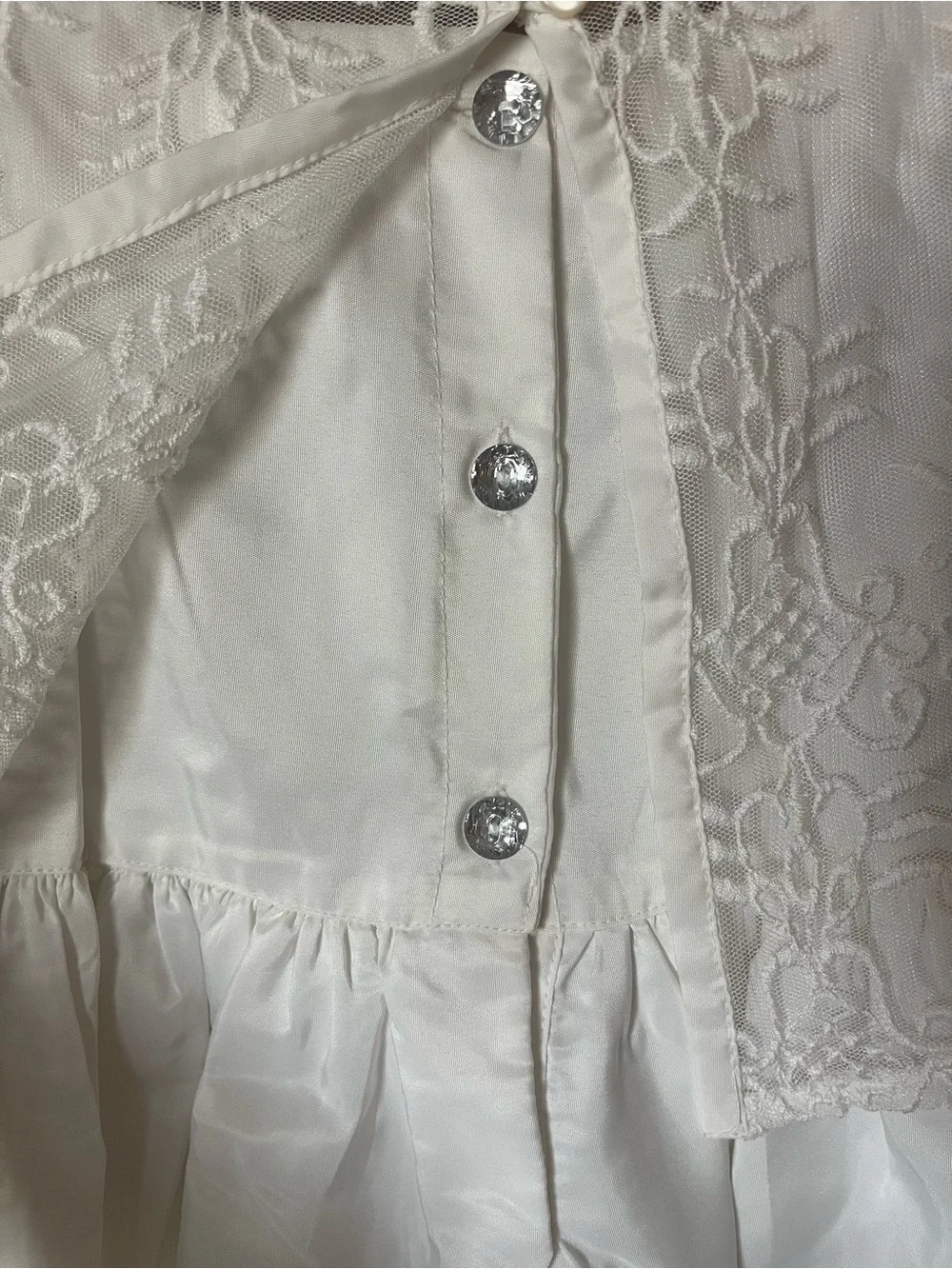 Little Girls White Lace Overlay Formal Dress Size 2-3yrs
